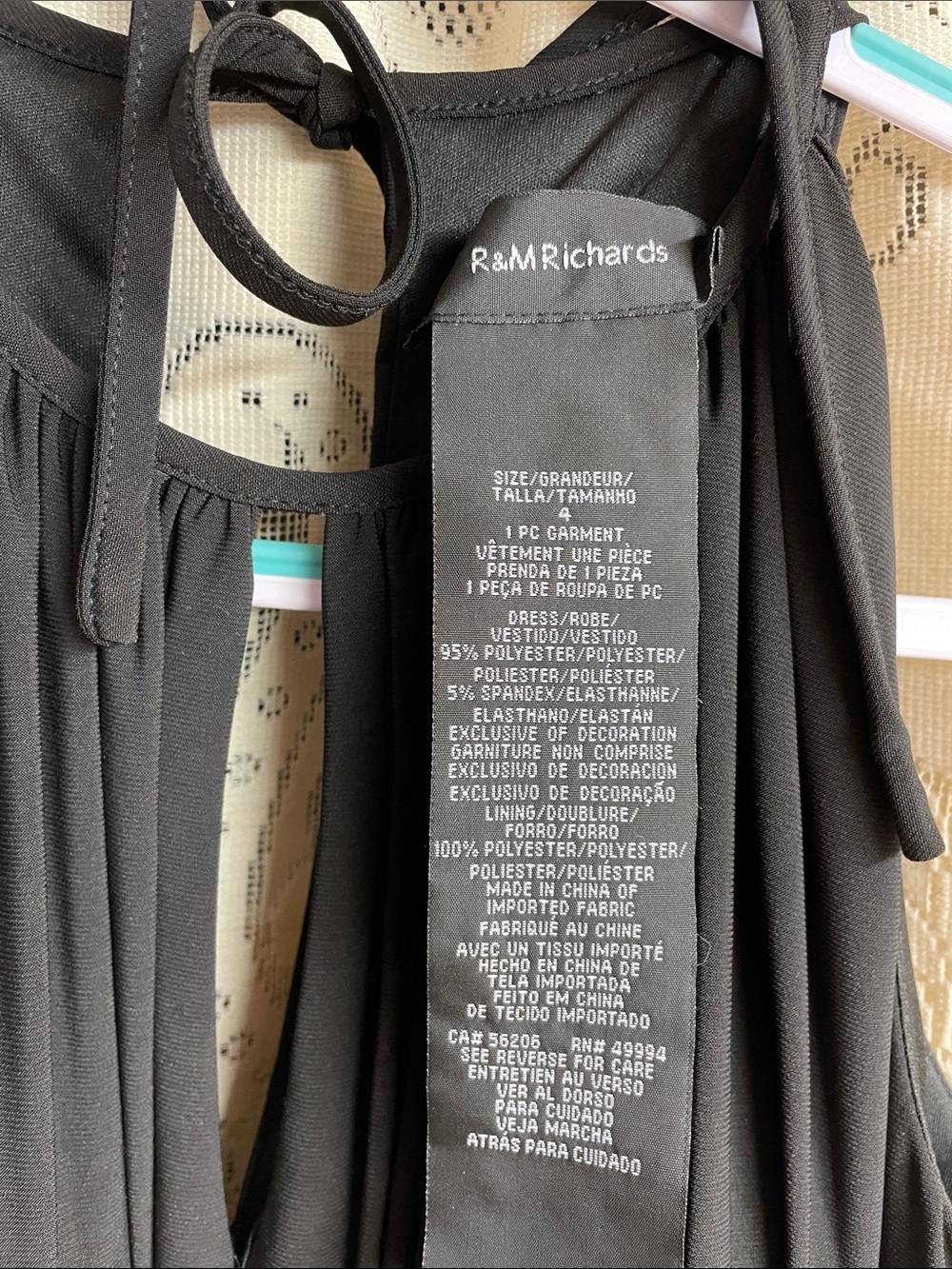 R & M Richards Black Beaded Halter Maxi Dress Size 4 - Picture 2 of 9